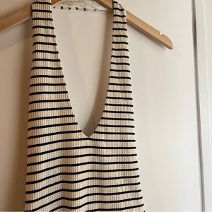 Honey Punch Small Bodysuit deep V front Halter and backless with snaps